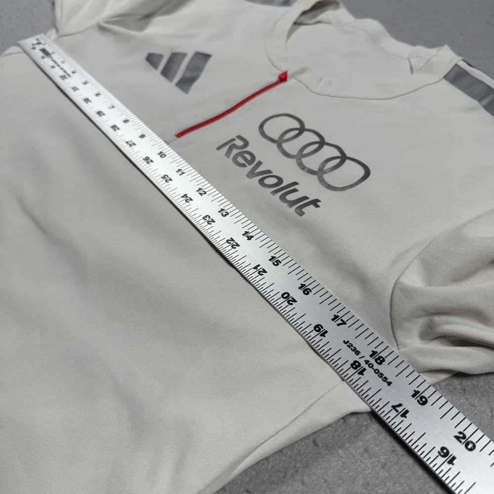 Adidas Audi Revolut Quarter Zip Training Shirt Off White Mens Small Climacool